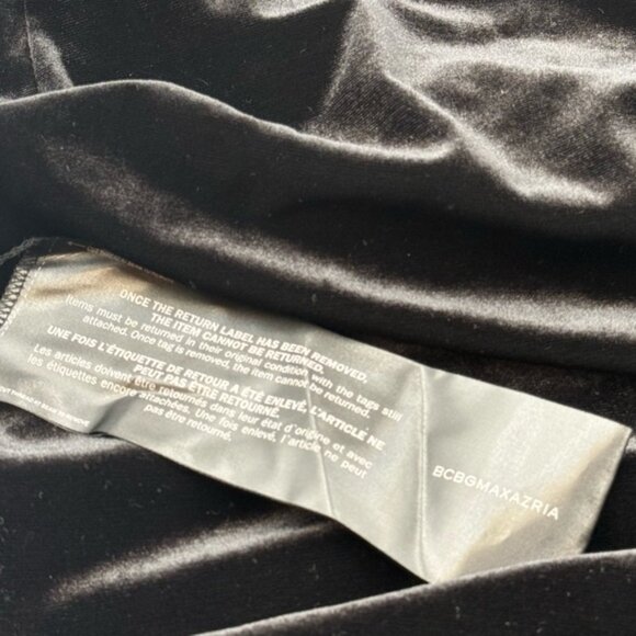 🆕 BCBGMAXAZRIA 🧿 NWOT Domenico Asymmetrical Black Velvet Dress, Sz M - Picture 11 of 16